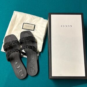 Gucci Black Slide Sandals